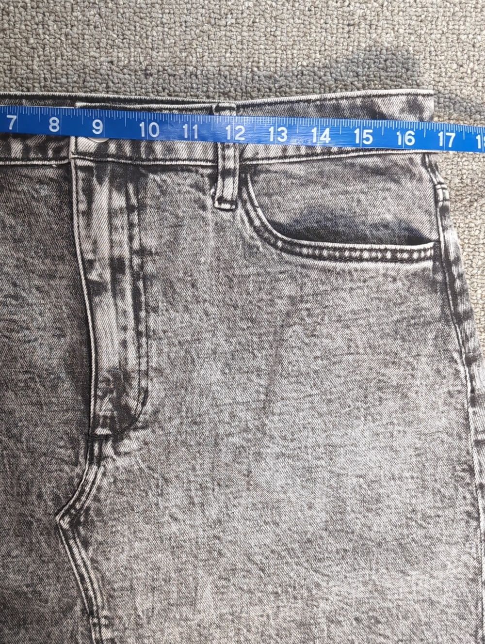 Joe's Jeans Leah High-Rise Distressed Denim Skirt Front Slit Acid Gray Size 32 - Picture 8 of 9